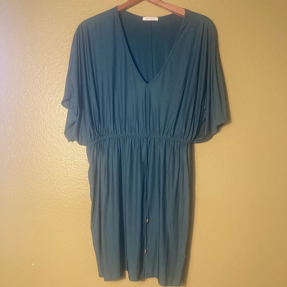 Lenny Niemeyer Teal V-Neck Beach Coverup Dress